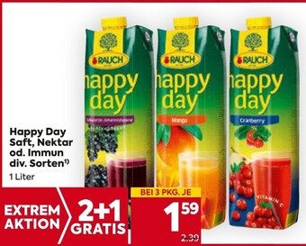 Billa Happy Day Saft, Nektar od. Immun div. Sorten¹ 1 Liter Angebot