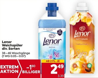 Billa Lenor Weichspüler div. Sorten 38-46 Waschgänge Angebot