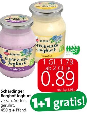 Spar Berghof joghurt Angebot