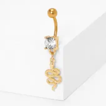 Claire's Gold 14g embellished snake dangle belly ring Angebot