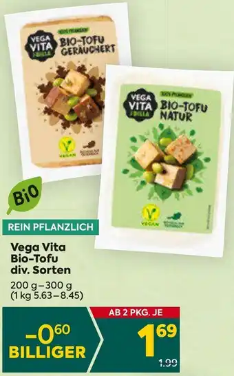 Billa Vega Vita Bio-Tofu div. Sorten 200 g- 300 g Angebot