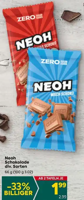 Billa Neoh Schokolade div. Sorten 66 g Angebot