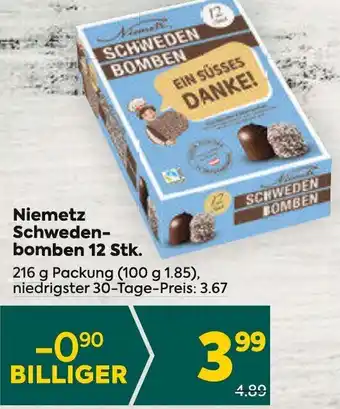 Billa Niemetz Schweden-bomben 12 Stk. 216 g Packung Angebot