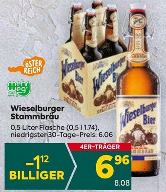 Billa Wieselburger Stammbräu 0,5 Liter Flasche Angebot