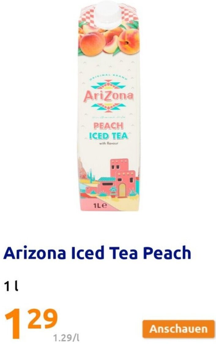 Action Arizona Iced Tea Peach 1L Angebot