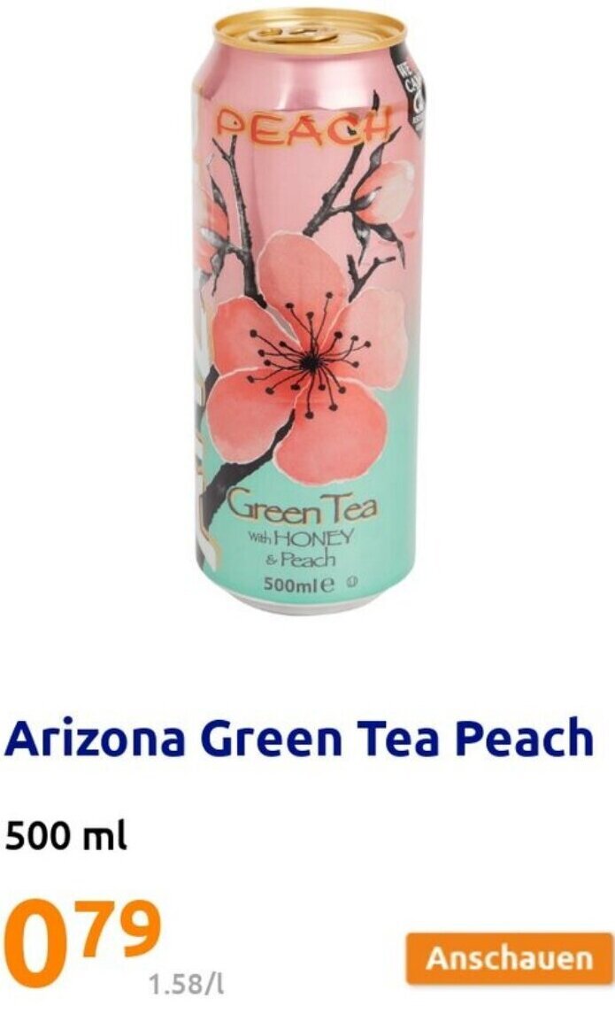 Action Arizona Green Tea Peach 500 ml Angebot