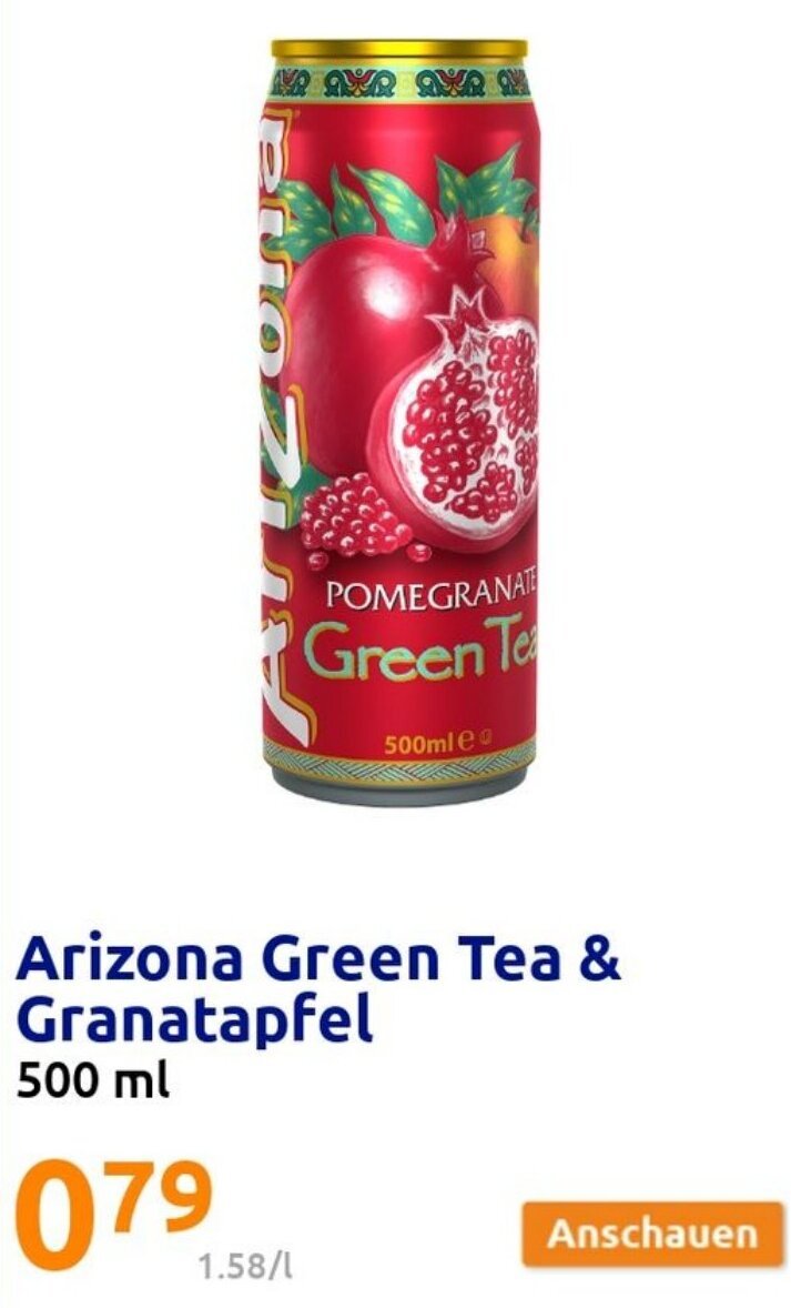 Action Arizona Green Tea & Granatapfel 500ml Angebot
