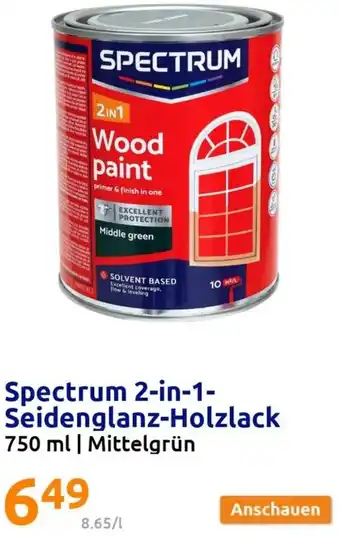 Action Spectrum 2-in-1-Seidenglanz-Holzlack 750 ml | Mittelgrün Angebot