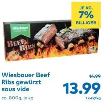 T&G Wiesbauer Beef Ribs gewürzt sous vide ca. 800g, je kg Angebot