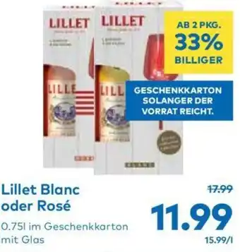 T&G Lillet Blanc oder Rosé 0.751 im Geschenkkarton mit Glas Angebot