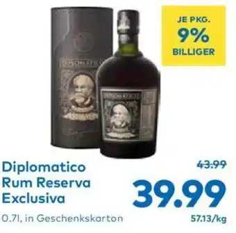 T&G Diplomatico Rum Reserva Exclusiva 0.71, in Geschenkskarton Angebot