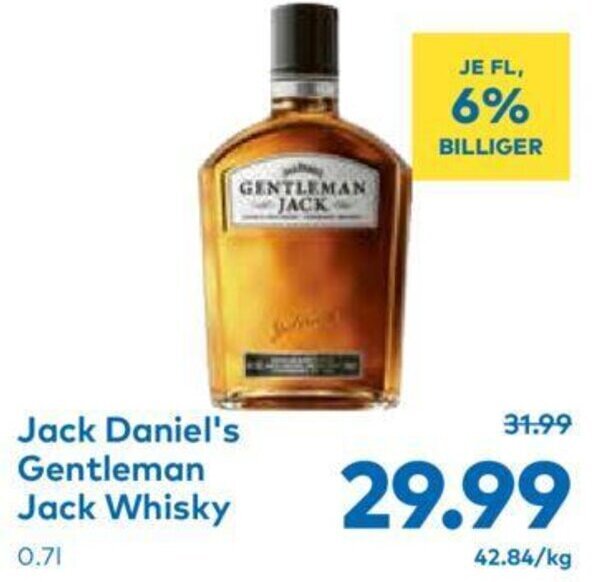 T&G Jack Daniel's Gentleman Jack Whisky 0.7L Angebot