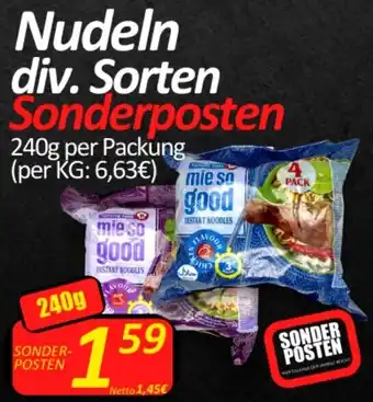 Wurstico Nudeln div. Sorten Sonderposten 240g per Packung Angebot