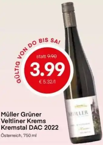 MPreis Müller Grüner Veltliner Krems Kremstal DAC 2022 Österreich, 750 ml Angebot