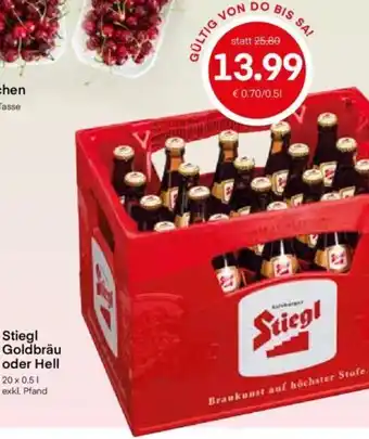 MPreis Stiegl Goldbräu oder Hell 20 x 0.51 exkl. Pfand Angebot