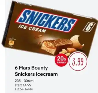 MPreis 6 Mars Bounty Snickers Icecream 235-306 ml Angebot