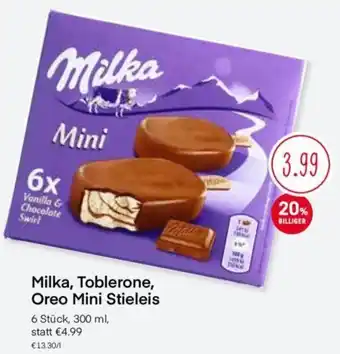 MPreis Milka, Toblerone, Oreo Mini Stieleis 300 ml Angebot