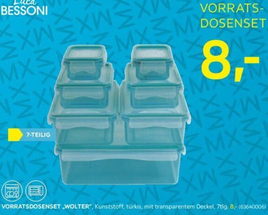 Möbelix VORRATSDOSENSET „WOLTER", Kunststoff, türkis, mit transparentem Deckel, 7tlg. Angebot