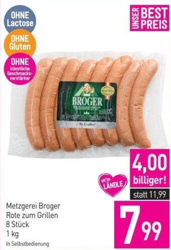 Sutterlüty Metzgerei Broger Rote zum Grillen 8 Stück 1 kg Angebot