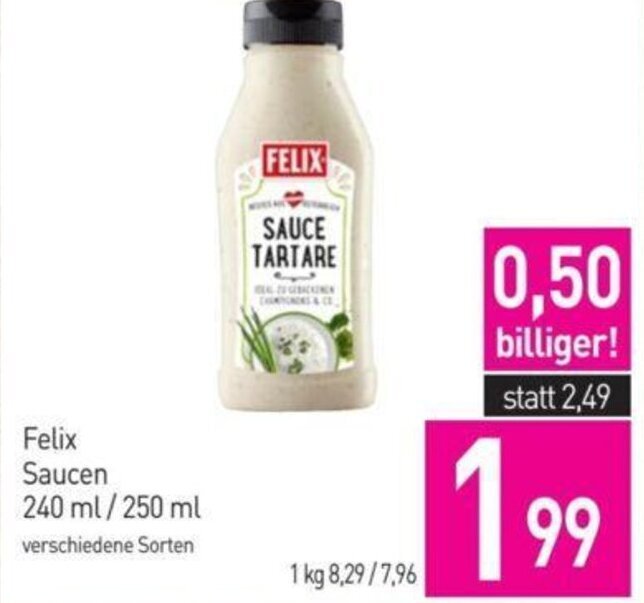 Sutterlüty Felix Saucen 240 ml/250 ml Angebot