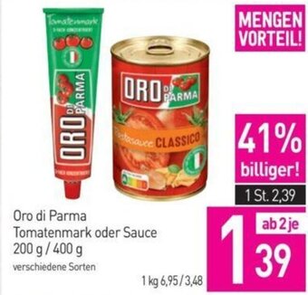 Sutterlüty Oro di Parma Tomatenmark oder Sauce 200 g/ 400 g Angebot