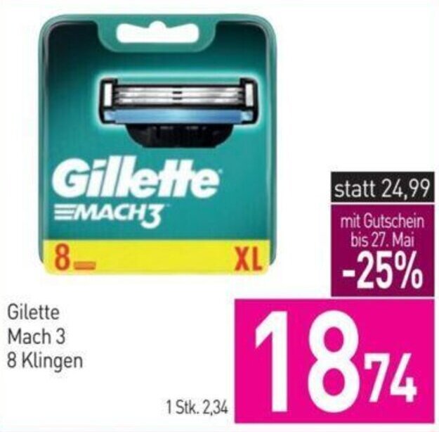 Sutterlüty Gilette Mach 3 8 Klingen Angebot