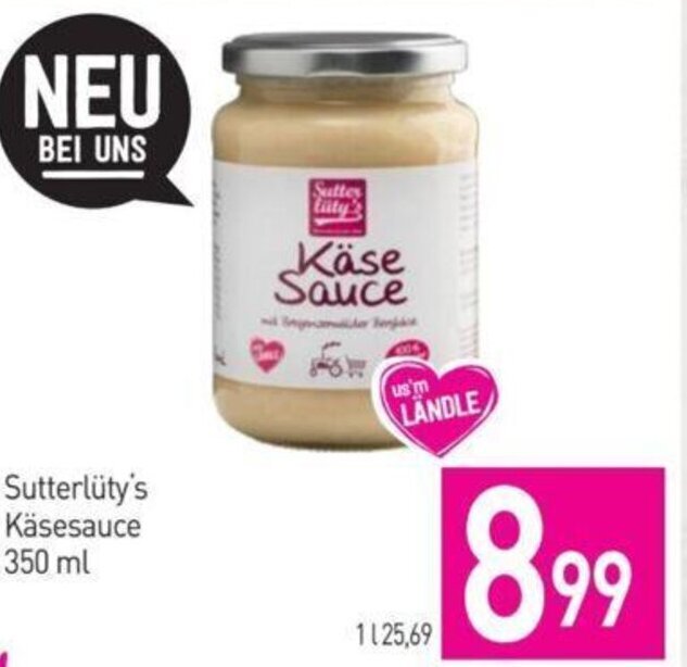 Sutterlüty Sutterlüty's Käsesauce 350 ml Angebot