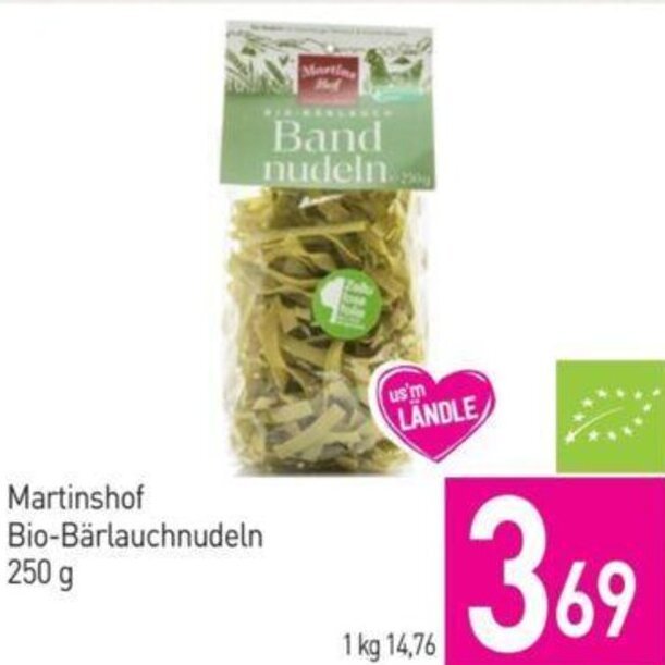 Sutterlüty Martinshof Bio-Bärlauchnudeln 250 g Angebot