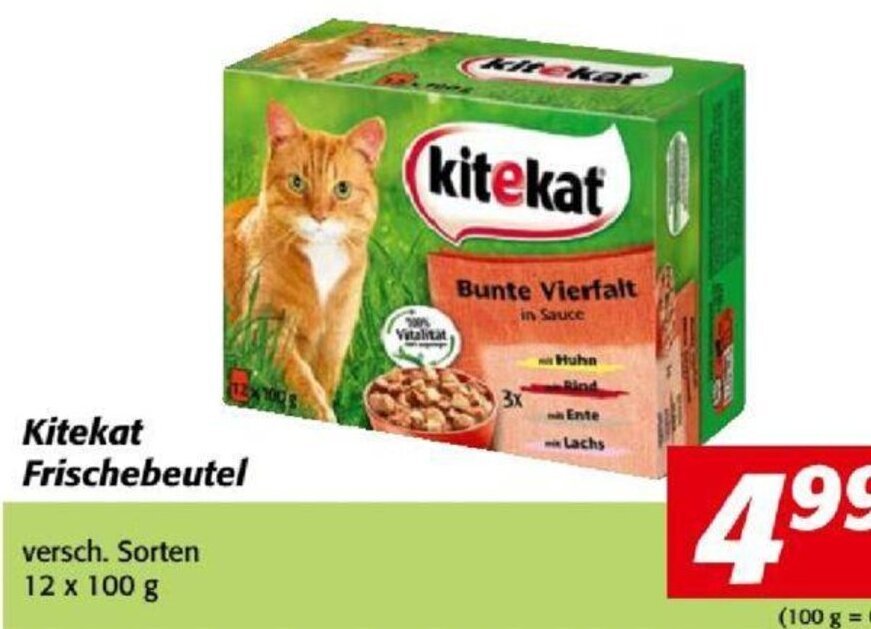 Nah&Frisch Kitekat Frischebeutel 12 x 100 g Angebot