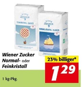 Nah&Frisch Wiener Zucker Normal- oder Feinkristall 1 kg-Pkg. Angebot