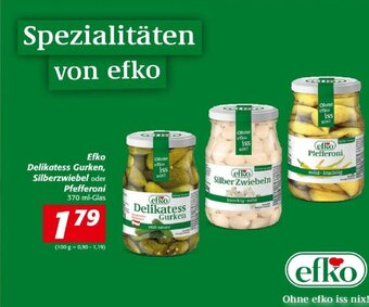 Nah&Frisch Efko Delikatess Gurken, Silberzwiebel oder Pfefferoni 370 ml-Glas Angebot