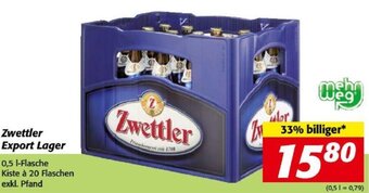 Nah&Frisch Zwettler Export Lager 0,5 l-Flasche Angebot