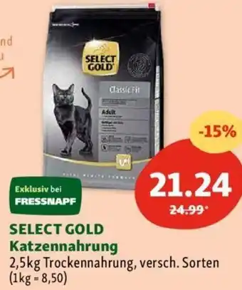 Fressnapf SELECT GOLD Katzennahrung 2,5kg Trockennahrung, versch. Sorten Angebot