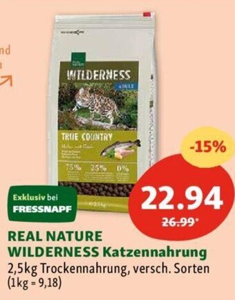 Fressnapf REAL NATURE WILDERNESS Katzennahrung 2,5kg Trockennahrung, versch. Sorten Angebot