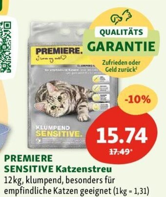 Fressnapf PREMIERE SENSITIVE Katzenstreu 12kg Angebot