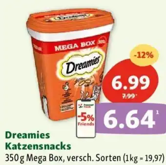 Fressnapf Dreamies Katzensnacks 350g Mega Box, versch. Sorten Angebot