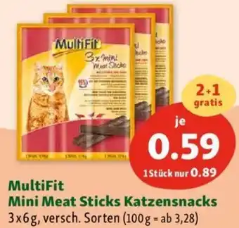 Fressnapf MultiFit Mini Meat Sticks Katzensnacks 3x6g, versch. Sorten Angebot