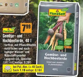 Hornbach FloraSelf Gemüse- und Hochbeeterde, 40 L Angebot