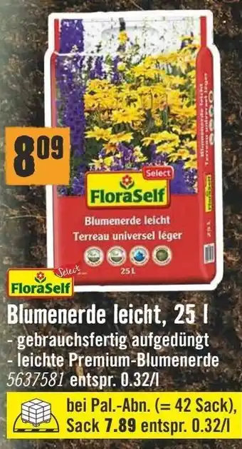 Hornbach FloraSelf Blumenerde leicht 25L Angebot