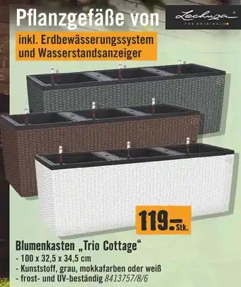 Hornbach Pflanzgefäße von Blumenkasten ,,Trio Cottage" 100 x 32,5 x 34,5 cm Angebot