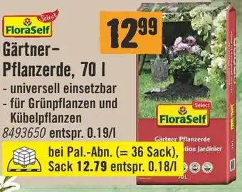 Hornbach FloraSelf Gärtner- Pflanzerde, 70 FloraSelf Angebot