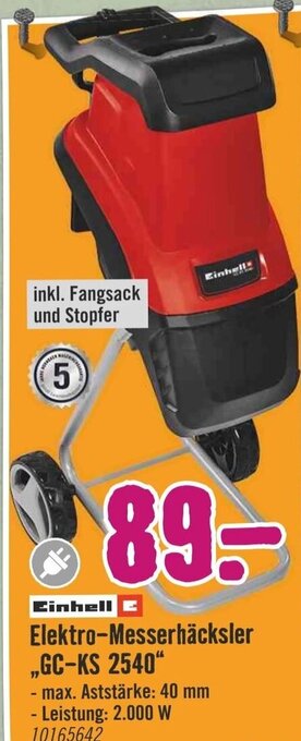 Hornbach Einhell Elektro-Messerhäcksler GC-KS 2540" Angebot