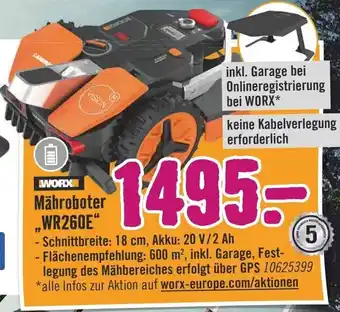 Hornbach WORX Mähroboter WR260E" Angebot