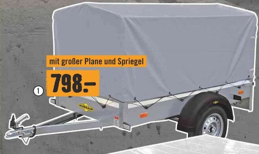 Hornbach Anhänger  ,,Steely" 2960 x 1545 x 1555 mm, zulässiges Gesamt-gewicht: 750 kg, Nutzlast: 615 kg 8332846 Angebot