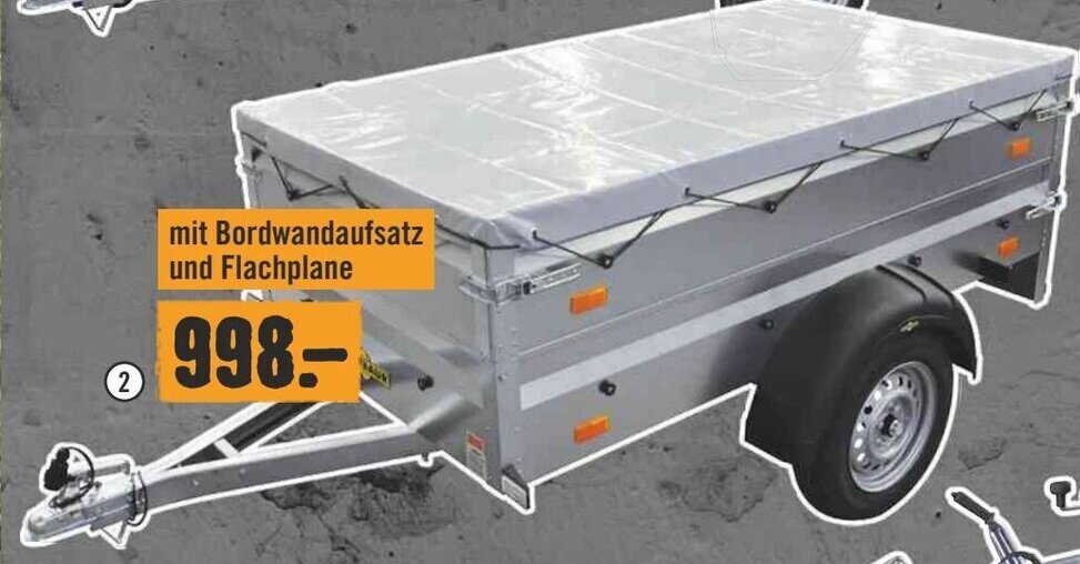 Hornbach Anhänger ,,Steely Cover Plus" 2960 x 1545 x 1105 mm, zulässiges Gesamtgewicht: 750 kg, Nutzlast: 601 kg 8712658 Angebot