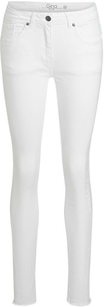 Ernsting's family Damen slim-jeans mit ausgefranstem saum Angebot