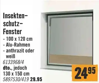 Hornbach Insekten-schutz-Fenster 100 x 120 cm Angebot