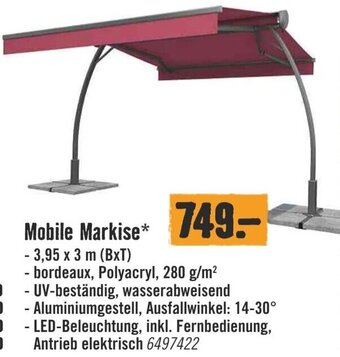 Hornbach Mobile Markise* 3,95 x 3 m Angebot