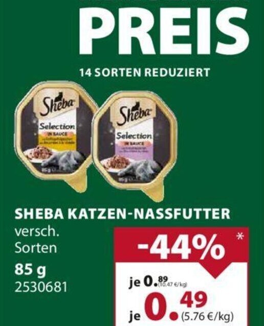 Dehner SHEBA KATZEN-NASSFUTTER 85 g Angebot