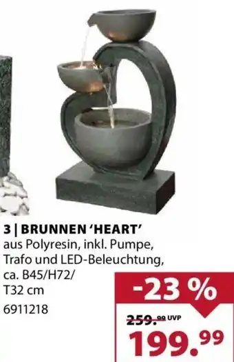 Dehner BRUNNEN 'HEART' ca. B45/H72/ T32 cm 6911218 Angebot